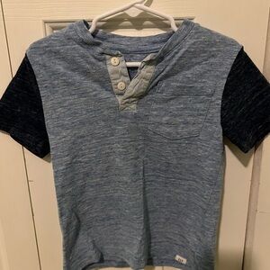 Boys' Blue and Black Henley Shirt
